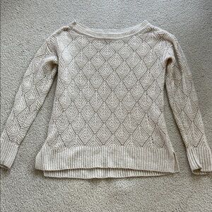 Loft  Elegant Cream Sweater